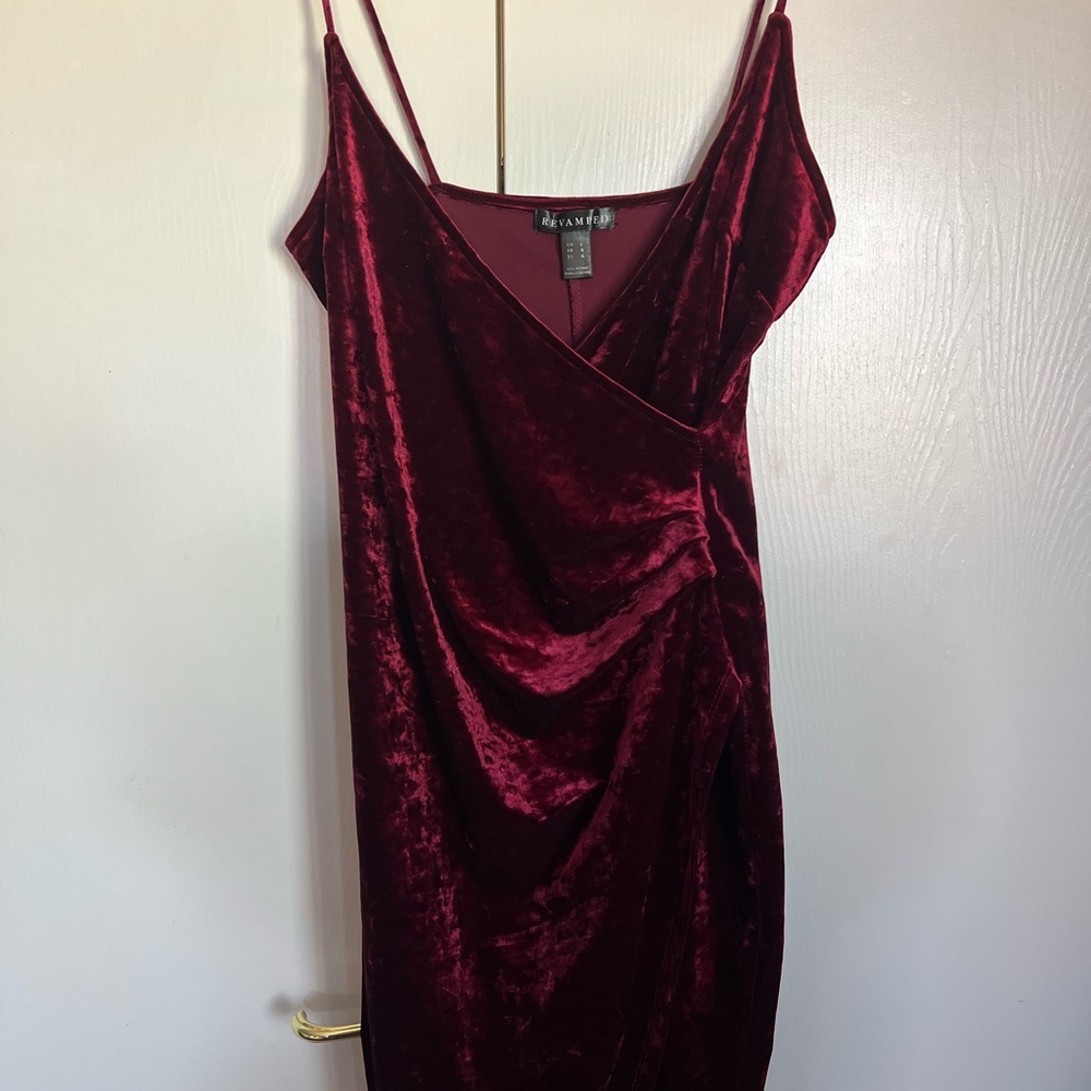 Revamped Red Slip Dress Spaghetti Strap Cocktail